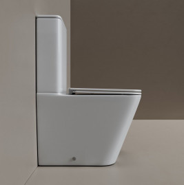 Напольный унитаз Ceramicanova Cubic CN1803T, безободковый, смыв Торнадо, сиденье микролифт, белый