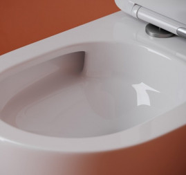 Подвесной унитаз Ceramicanova Uno CN11001T, безободковый, смыв Торнадо, сиденье микролифт, белый, сантехфарфор