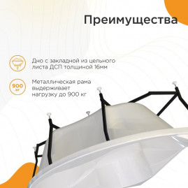 Акриловая ванна Радомир Филадельфия 1-01-3-0-1-042К, 168 х 168 см, каркас, фронтальный экран, сифон, слив-перелив автомат в комплекте, белая/золото