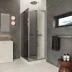Душевое ограждение Vegas Glass 90х100 см, Z+ZPV Inside 90*100 11 07, профиль оружейная сталь, стекло графит