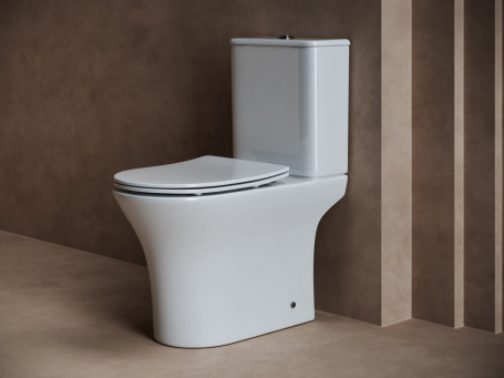 Напольный унитаз Ceramicanova с бачком Fortuna CN9001 Rimless, безободковый, крышка микролифт, белый, сантехфарфор