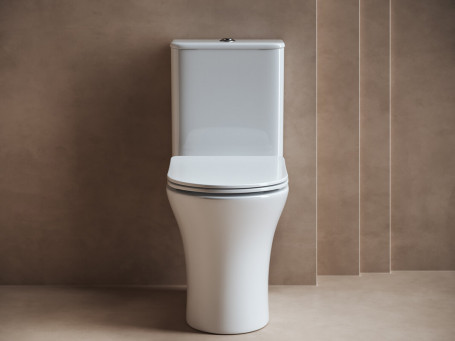 Напольный унитаз Ceramicanova с бачком Fortuna CN9001 Rimless, безободковый, крышка микролифт, белый, сантехфарфор