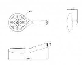 Лейка для душа Splendy Sense R SR21712R3BM, 3 режима, ABS-пластик, черная матовая