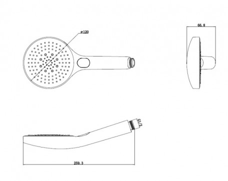 Лейка для душа Splendy Sense R SR21712R3BM, 3 режима, ABS-пластик, черная матовая
