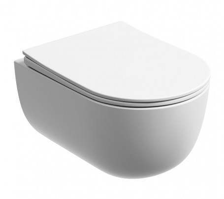 Подвесной унитаз Ceramicanova Modena Rimless, CN6063MW, безободковый, крышка-сиденье микролифт, белый матовый, сантехфарфор