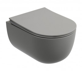 Подвесной унитаз Ceramicanova Modena Rimless, CN6063MH, безободковый, крышка-сиденье микролифт, антрацит матовый, сантехфарфор