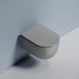 Подвесной унитаз Ceramicanova Modena Rimless, CN6063MH, безободковый, крышка-сиденье микролифт, антрацит матовый, сантехфарфор