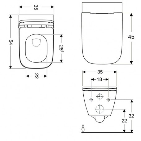 Инсталляция Geberit Duofix с унитазом Smyle Square, сиденье микролифт клавиша Sigma 01 хром глянец, комплект креплений, GEB30021500683