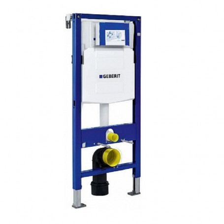 Инсталляция Geberit Duofix с унитазом Smyle Square, сиденье микролифт клавиша Sigma 01 хром глянец, комплект креплений, GEB30021500683