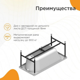 Гидромассажная ванна Радомир Николь 2-83-2-0-0-210Р, 180 x 80 см, рама-подставка разборная, фронтальный экран, слив-перелив автомат, гидромассаж Люкс хром КУ 500, белая
