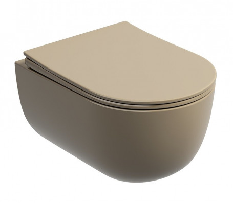 Подвесной унитаз Ceramicanova Modena Rimless, CN6063MC, безободковый, крышка-сиденье микролифт, капучино матовый, сантехфарфор