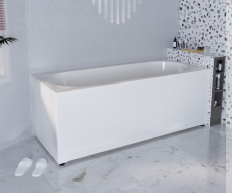 Гидромассажная ванна Радомир Вальс 1-79-2-0-0-337, 170 х 75 см, рама-подставка, фронтальная панель, слив-перелив, гидромассаж Стандарт хром пневмокнопка, массаж спины и ступней, белая