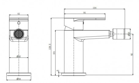 Смеситель Splendy Rest RE207132K1CR, для биде, хром