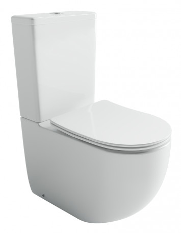 Напольный унитаз Ceramicanova Metropol CN4001T-B/CN4001-T, безободковый, смыв Торнадо, сиденье микролифт, белый, сантехфарфор