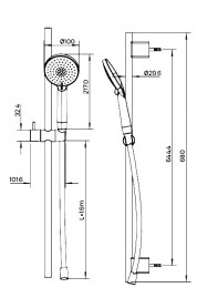 Душевой гарнитур Splendy Sense R SR20958R1001CR, 1 режим, хром