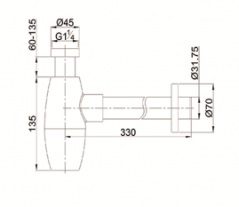 Сифон для раковины Splendy Elegance R, ER30815MGM,  цвет матовое золото