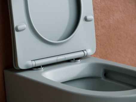 Подвесной унитаз Ceramicanova Balearica CN6000MH Rimless, безободковый, крышка микролифт, антрацит матовый, сантехфарфор