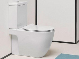 Напольный унитаз GSI PURA P-trap, Swirlflush, с крышкой-сиденьем с микролифтом, белый
