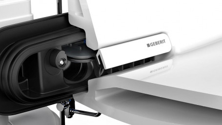 Подвесной безободковый унитаз Geberit One, с технологией смыва TurboFlush, крышка микролифт с глянцевой хромированной вставкой, 500.202.01.1