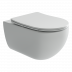Подвесной унитаз Ceramicanova Long Rimless, безободковый, крышка микролифт, белый, CN3015