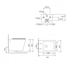 Инсталляция SantiLine SL-5007T-DG+SL-01/DG, безободковый унитаз и клавиша темно-серые матовые, смыв торнадо, сиденье микролифт
