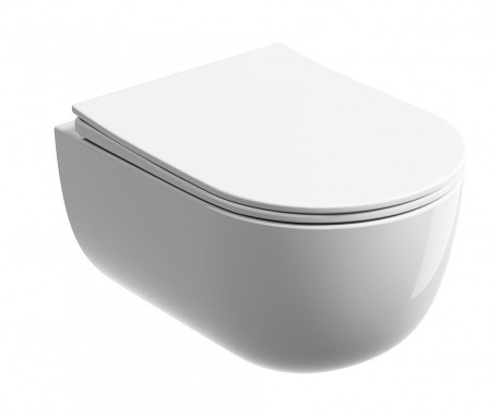 Подвесной унитаз Ceramicanova Modena Rimless, CN6063, безободковый, крышка-сиденье микролифт, белый, сантехфарфор