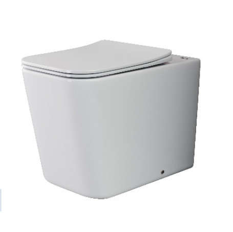 Приставной унитаз Ceramicanova Cubic Rimless CN1809, крышка с микролифтом, сантехфарфор
