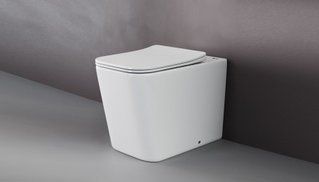 Приставной унитаз Ceramicanova Cubic Rimless CN1809, крышка с микролифтом, сантехфарфор