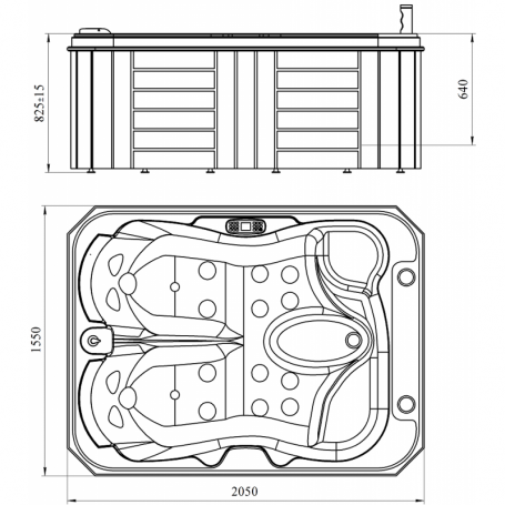 Гидромассажная ванна Радомир Мишель Gold 1-30-0-0-4-051Б, 205 х 155 см, рама-подставка, 21 гидромассажная форсунка, 2 пневмокнопки, 2 регулятора воздуха, 2 подголовника, система слива в комплекте, цвет белый