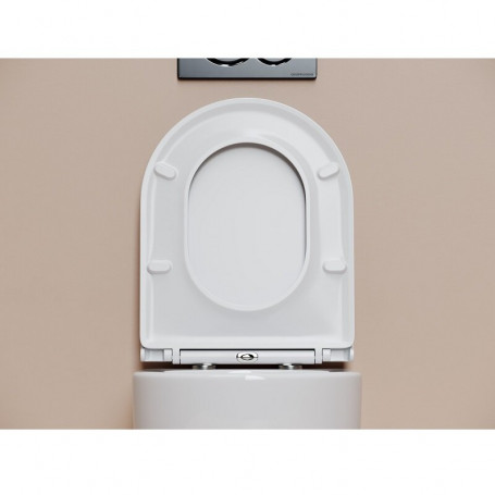 Подвесной безободковый унитаз Ceramicanova Noe CN4011T, Торнадо, крышка микролифт, белый