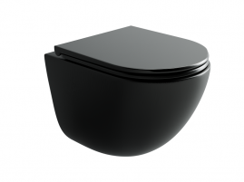 Подвесной унитаз Ceramicanova Vogue, CN4008TMB, Торнадо, безободковый, крышка-сиденье микролифт, черный матовый, сантехфарфор