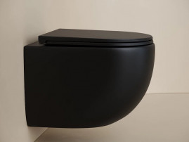 Подвесной унитаз Ceramicanova Up Rimless, CN4007MB, безободковый, крышка-сиденье микролифт, черный матовый, сантехфарфор