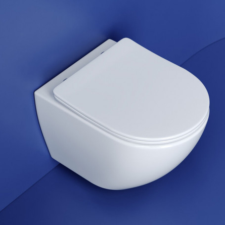 Подвесной безободковый унитаз Ceramicanova Metropol CN4002T Rimless, смыв торнадо, крышка микролифт, сантехфарфор