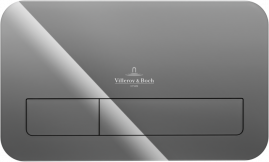 Клавиша двойная смывная стеклянная Villeroy&Boch M200 922400RA серый