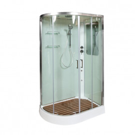 Душевая кабина AvaCan A102LGM/A102RGM 98525/98519, 120 x 80 см, с гидромассажем, с крышей, поддон низкий, левая/правая, стекло прозрачное, профиль хром