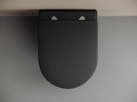 Подвесной безободковый унитаз Ceramicanova Metropol CN4002MB Rimless черный матовый, сиденье микролифт, сантехфарфор