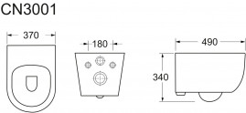 Подвесной безободковый унитаз Ceramicanova Play CN3001 Rimless, крышка микролифт, сантехфарфор