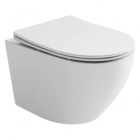 Подвесной унитаз Ceramicanova Uno CN11001, безободковый, сиденье c микролифтом, цвет белый, сантехфарфор