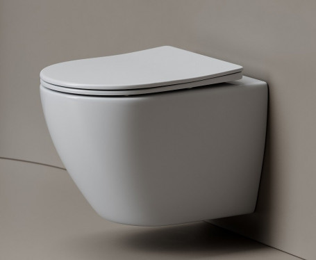 Подвесной унитаз Ceramicanova Mia CN1805T, смыв Торнадо, сиденье микролифт, белый