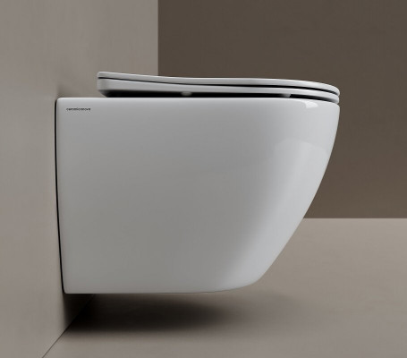 Подвесной унитаз Ceramicanova Mia CN1805T, смыв Торнадо, сиденье микролифт, белый