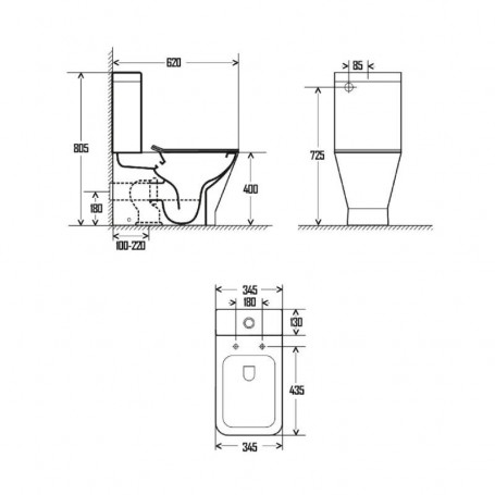 Унитаз напольный Aquame AQM1005PRO/AQM1102, безободковый, сиденье микролифт, цвет белый