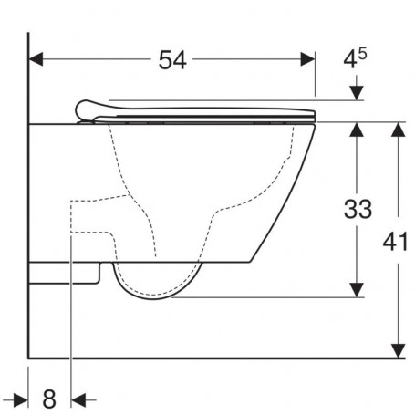 Подвесной унитаз Geberit Smyle Square 500.685.01.1 Rimfree, безободковый с крышкой-сиденьем микролифт