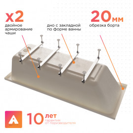 Ванна акриловая Радомир Дижон Ангосто 1-01-0-0-8-280, 180 x 70 см, белый