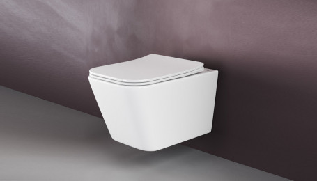 Подвесной безободковый унитаз Ceramicanova Metric CN3007 Rimless, крышка микролифт, сантехфарфор