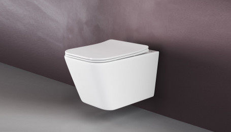 Подвесной безободковый унитаз Ceramicanova Metric CN3007 Rimless, крышка микролифт, сантехфарфор