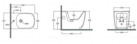 Биде Kludi Resa S 27BIB0143, напольное, белое