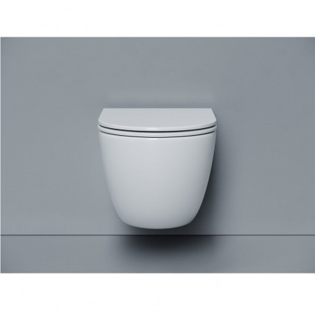 Подвесной безободковый унитаз Ceramicanova Alba CN11005T, Торнадо, крышка микролифт, белый