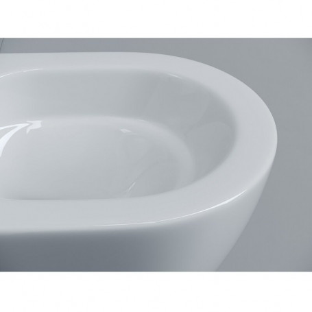 Подвесной безободковый унитаз Ceramicanova Alba CN11005T, Торнадо, крышка микролифт, белый