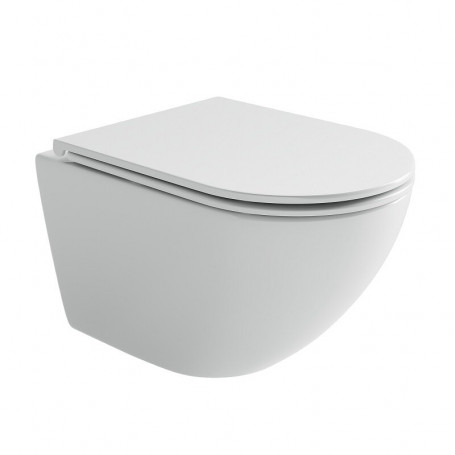 Подвесной безободковый унитаз Ceramicanova Alba CN11005T, Торнадо, крышка микролифт, белый