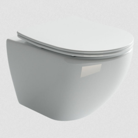 Подвесной безободковый унитаз Ceramicanova Metropol CN4002 Rimless, крышка микролифт, сантехфарфор